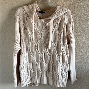 Fate Cream Cable Knit Cowl Sweater